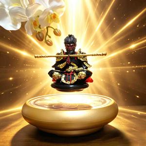 Lampe de nuit LED HCNT Sun Wukong Monkey King à flottation magnétique, en résine ronde multicolore, avec contrôle tactile, rechargeable par USB, décoration d'intérieur - Product Image 2