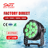 Projecteur LED Par Can RGBW Slim de Haute Qualité pour Extérieur 12*10W, Étanche IP65, Contrôle DMX512 4-en-1, 2800-8500K, en Aluminium Moulé, Éclairage DJ 8 Canaux