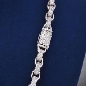 Collar de Cadena Miami de Plata de Ley 925 Hecho a Mano con Eslabones Cúbicos de Lujo para Hombre, Diamante Cultivado en Laboratorio VVS, Regalo de Boda, Fiesta - Product Image 4