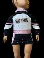 Tenue de gymnastique ou de danse personnalisée pour poupée American Girl de 18 pouces, justaucorps avec strass, conçue pour s'adapter parfaitement