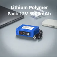 Paket Baterai Li-ion Polymer 12V 3000mAh - Layar Tampilan + Kabel DC untuk Perangkat 12V & Daya Cadangan 1260110 9060100