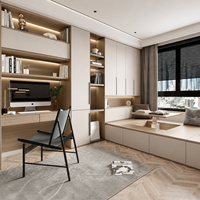 Lit sur mesure avec table relevable intégrée, armoire de rangement, bureau, lit plateforme multifonctionnel pour chambre et bureau