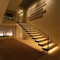 Realgrees – escalier droit personnalisé en porte-à-faux, escalier intérieur flottant en bois moderne avec marches en bois, escaliers d'intérieur