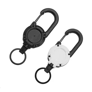 P-011ABS Intrekbare Haspel Clip Sleutelhanger Lanyard Houder Anti-Diefstal Multitool Carebiner Badge Id Sleutelhanger Voor Buiten Klimmen