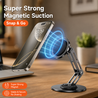 Support de téléphone et tablette pliable en alliage d'aluminium magnétique Cindry XZH-219 pour bureau, avec compatibilité universelle pour une utilisation sur bureau
