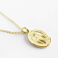 CHENG BIJOWELERS Vente en gros Vierge Marie Pendentif Femmes Bijoux de Corps Plaqué Or 925 Argent Sterling Géométrique Mère Marier Pendentif
