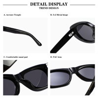 Nouvelle Arrivée Lunettes de Soleil Rétro Unisexe en Acétate Massif Poli avec Monture Épaisse, Protection UV400 et Verres Polarisés pour Usage Quotidien