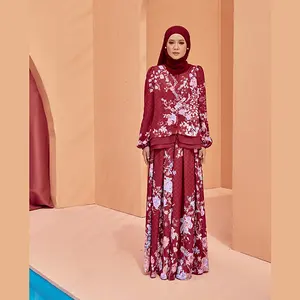 SIPO Eid Wholesale Custom Telekung Casual Wear Premium Baju Kurung Como Crepe 2024 Malaysia Modern Islamic Clothing