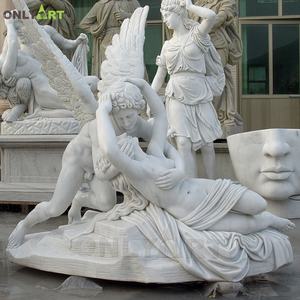 Statue en marbre naturel <span class=keywords><strong>grec</strong></span> classique OEM pour décoration de parc de jardin extérieur Statue de baiser de Cupidon et Psyché directe - Product Image 1