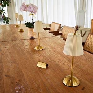 Modern Umbrella-shaped Pleated Fabric Metal Dimmable Table Lamp Bedroom <strong>Bedside</strong> Atmosphere Lamp Charging <strong>Touch</strong> Night <strong>Light</strong> - Product Image 3