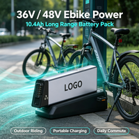 Batterie de vélo électrique au lithium 36V 10.4Ah série Parrot, batterie amovible de remplacement pour VTT électrique, IP65 UN38.3, fabrication OEM