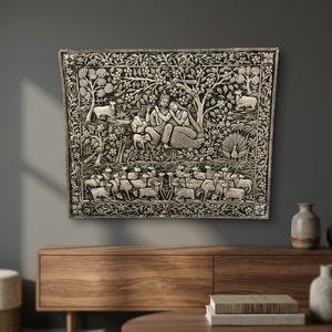 Flauta de Amor con Tallado Fino, Pintura Artística de Vaca Radha Krishna - Product Image 2