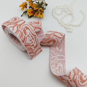 Cinta Elástica de Nailon Brillante de Alta Calidad para Sujetador, Banda Transpirable Tejida para Mujer, con Logotipo Personalizado - Product Image 2