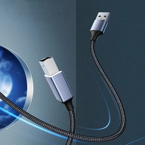 <span class=keywords><strong>Cable</strong></span> Trenzado USB Tipo C a USB B 2.0 Macho de Alta Velocidad para <span class=keywords><strong>Impresora</strong></span> y Escáner, Compatible con <span class=keywords><strong>HP</strong></span>, Canon, Dell, Epson, MacBook, Xerox - Product Image 5