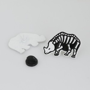 Metal Cartoon Elefante Águia Rinoceronte Bat Peixe Gato Série Crânio Emblema Adorável Animal Broche Lapela Pin - Product Image 5