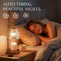 Lampes en verre d'ambiance dorées pour bougies en pot, brûleur à hauteur réglable avec minuterie, chauffe-bougie de luxe