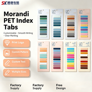 Onglets d'indexation SK Morandi en PET, personnalisables, colorés, autocollants, blocs-notes, plusieurs tailles, impression de logo, motif, texte - Product Image 1