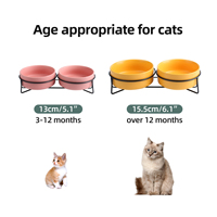 Bol pour chat en céramique mate surélevé Shamitao, écologique, avec support en acier inoxydable anti-renversement détachable, bol pour nourriture et eau pour petits chiens