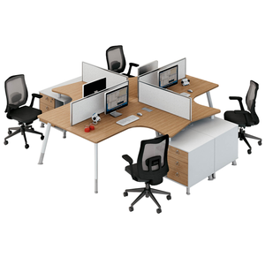Poste de travail modulaire moderne pour 4/<span class=keywords><strong>6</strong></span>/8 personnes en panneaux de particules Sunshine Furniture SÉRIE YS Mobilier de bureau commercial - Product Image 1