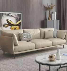 Sofá Moderno Minimalista para Sala de Estar con Tela Suave y Decoración Interior Elegante - Product Image 1