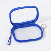 Porte-clés petit portefeuille porte-cartes pochette carrée sac transparent mini porte-monnaie en pvc avec bouton pression