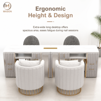 Ensemble table et chaise de manucure au design moderne avec aspirateur, canapé en métal, mobilier de salon commercial pour bar à ongles