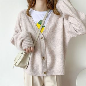 Coréen <span class=keywords><strong>Chic</strong></span> Tops Femmes <span class=keywords><strong>Pull</strong></span> Cardigans Oversize Automne Hiver Femme Filles col V En Tricot Cardigans Filles Outwear Pulls - Product Image 3