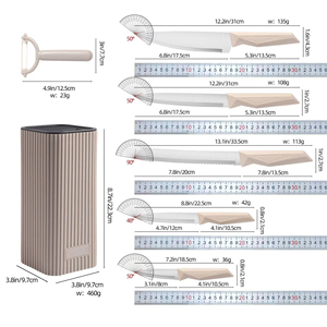 7-piece <b>kitchen</b> <b>knife</b> set with square base storage bucket stainless steel household chef's <b>knife</b> - Product Image 4