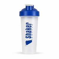 Bouteille shaker de sport en plastique PP sans BPA, avec impression de logo personnalisé, 400 ml, 600 ml, 800 ml, 1000 ml, noire, avec boule mélangeuse