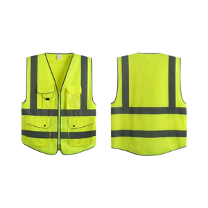 Gilet de sécurité réfléchissant en maille pour hommes et femmes avec poches et fermeture éclair sur le devant, gilet en maille haute visibilité, gilet de travail de construction haute visibilité - Product Image 1