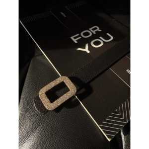 Hebilla de cinturón cuadrada con diamantes de imitación Fiori, de aleación chapada, con marco tipo caja, accesorio casual para mujer - Product Image 3