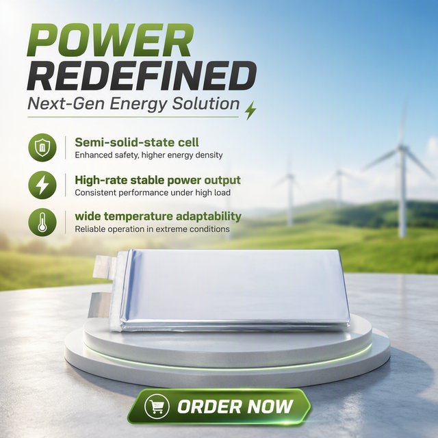 Semi-solid State Battery Cell High Rate Discharge 4C/5C/10C 3.6V/3.7V High Energy Density LiNiMnCoO2 Cathode 400Wh/kg Battery