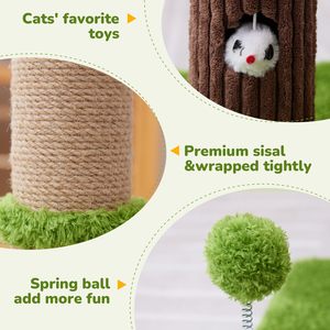 Woochpet Griffoir pour chats d'intérieur, griffoirs en sisal de qualité supérieure avec arbre à griffer et base stable renforcée - Product Image 2