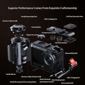 <span class=keywords><strong>Cage</strong></span> de caméra magnétique détachable Boneruy DJ-6 pour DJI Action 6, support léger en aluminium pour les voyages et les prises de vue en extérieur - Product Image 6