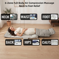 Tapis de massage à compression d'air pour le corps entier avec chauffage multi-zones et enveloppement complet des jambes et des pieds pour la maison, vente en gros, OEM