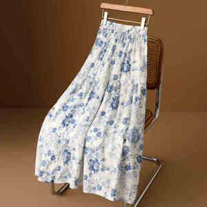 Gonna Plissettata di Alta Qualità per Donna con Ricamo Floreale, Gonna Lunga <span class=keywords><strong>in</strong></span> <span class=keywords><strong>Tulle</strong></span> Drappeggiato, Gonna Maxi Casual alla Moda, Vendita all'Ingrosso - Product Image 5