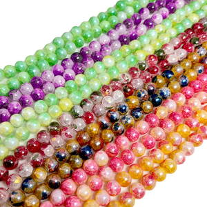 2023 nouvelles cordes de <span class=keywords><strong>perles</strong></span> de verre 6 8 10 12 mm couleur revêtement peinture or doublé <span class=keywords><strong>perles</strong></span> en vrac pour la fabrication de bijoux bracelets à bricoler soi-même - Product Image 2