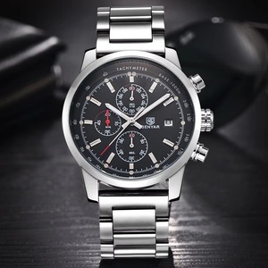 Nouvelle montre chronographe sport pour homme de haute qualité, tachymètre décoratif, étanche, lumineuse, en acier inoxydable, calendrier, montre à quartz - Product Image 4