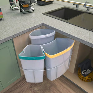 Novo 500 Retangular Interior Balde De Armazenamento De Plástico 12L + 12L + 6L com Tampa Escondida Rotativa Classificação - Product Image 2