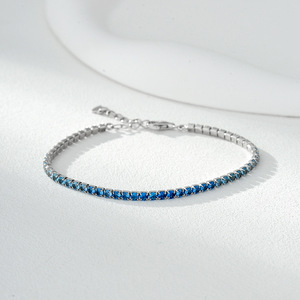 European American Fashion Advanced Sense <b>Cross</b>-Border Tennis Bracelet <b>Men</b> Women S925 Sterling Silver Zircon Trendy Fine - Product Image 1