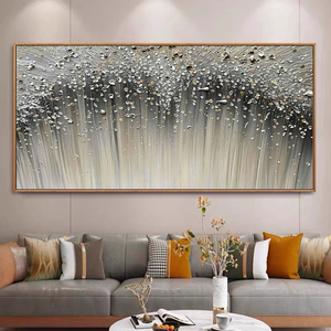 Arte de pared brillante pintado a mano arte texturizado abstracto pintura al óleo sobre lienzo pintura de Arte de pared grande para decoración de sala de estar de hotel - Product Image 5