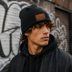 Gorro de Punto Negro y Gris con Logotipo Personalizado, Bordado OEM, Parche de Cuero, Alta Calidad, Unisex, Premium, para Invierno, Venta al Por Mayor - Product Image 5