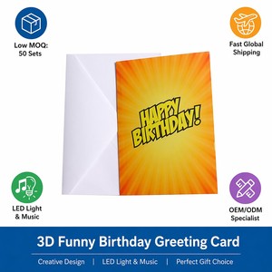 Carte d'anniversaire créative 3D pop-up, carte de vœux amusante découpée au laser, design personnalisé, cadeau pour les réunions de classe - Product Image 6