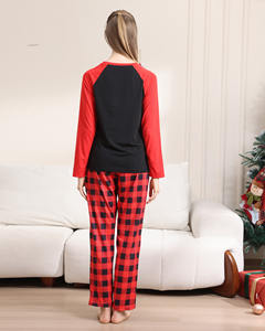 Nouveaux Ensembles de <span class=keywords><strong>Pyjama</strong></span> de Noël à Manches Longues avec Imprimé Père Noël, Tenues de Nuit à Carreaux Rouges pour Femme, Vêtements d'Intérieur Idéals pour l'Été et l'Automne - Product Image 5