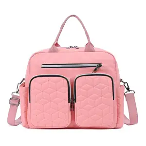 Pure Color Simple Style Portable Messenger Shopping Outdoor Large Capacity Mommy Diaper Bag