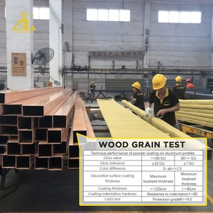 Hồ Sơ nhôm hạt gỗ hiện đại, sơn tĩnh điện ống nhôm vuông liền mạch, ép đùn nhôm công nghiệp - Product Image 6