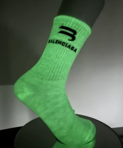 Custom Logo No Minimum Order Design Reflective <b>Socks</b> – Luminous Cotton Crew <b>Socks</b> for Night Running Safety - Product Image 2