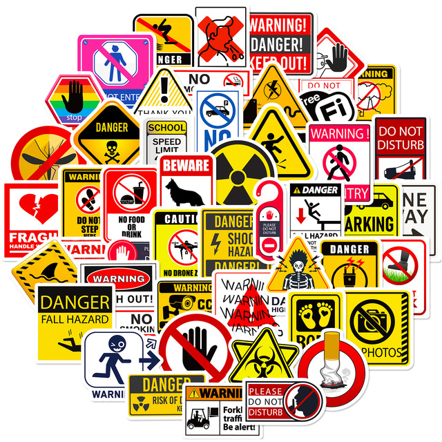 50 Stickers Printing Waterproof Poly Warning Sign Logo Hazard High Temperature Resistance Sticker Roll Suffocation Warning Label