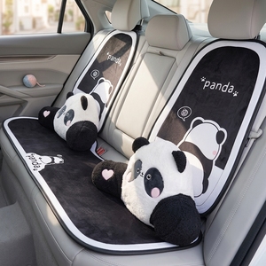 Housse de siège de <span class=keywords><strong>voiture</strong></span> en peluche brodée Panda, ensemble complet, style dessin animé, applicable toute saison, pour la plupart des modè<span class=keywords><strong>les</strong></span> de véhicules - Product Image 2