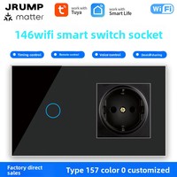 AB Standardı 146 Tip Tuya Wifi Zigbee ve Matter Dokunmatik Anahtar ve Priz, HomeKit Smart Life Alexa Google Home Sesli Kontrolü Destekler